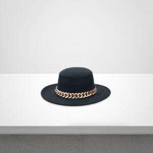 Black fedora with big chains and big board